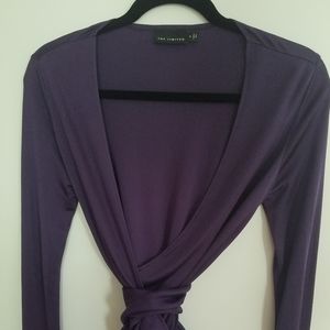 Purple wrap blouse